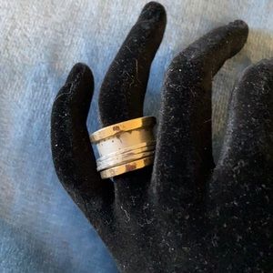 Silver and Gold Spinner Ring
